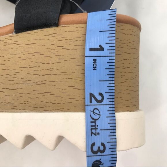 Universal Threads NEW Black Mesh Memory Foam Platform Sandals - Picture 10 of 12